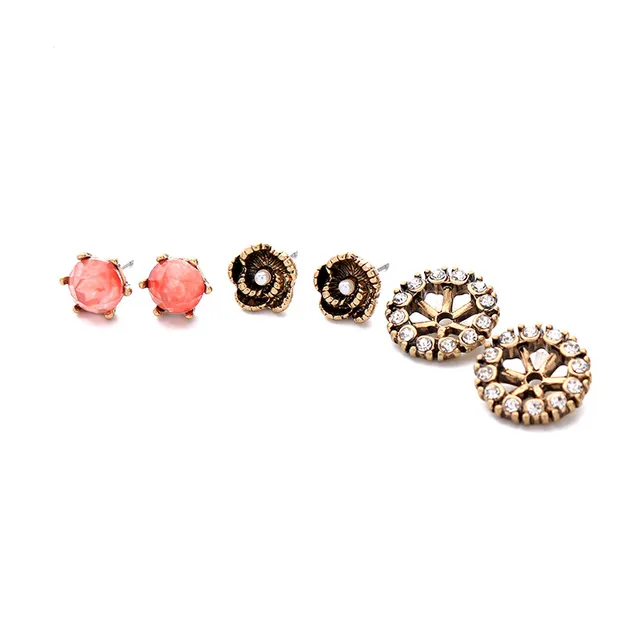 Vintage Women Small Stud Earring Set Online Ping India Bijoux Vintage Women Small Stud Earring Set Online Ping India Bijoux Alloy Crystal Flower Earrings Brincos