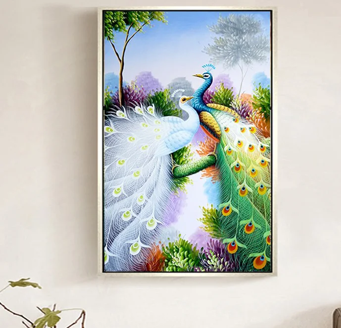

Diamond Mosaic Animal Peacock Cross Stitch 5D DIY Diamond Painting Needlework Diamond Embroidery rhinestones Home Decor gift