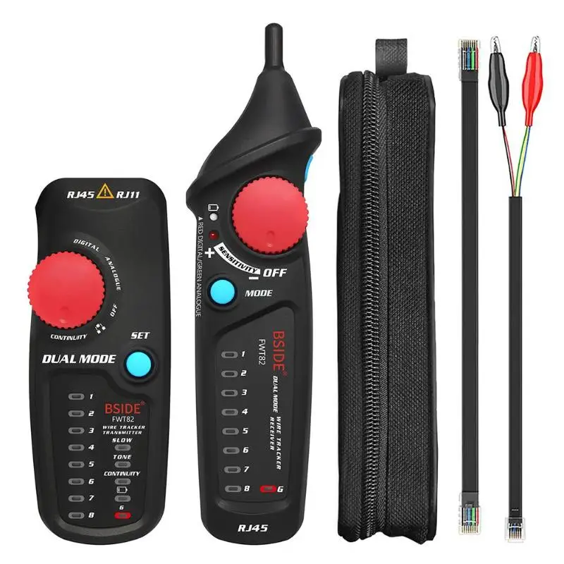 

FWT82 Dual Mode Network Cable Tracker Ethernet LAN Line Tracker Analyzer Detector Wire Toner RJ45 RJ11 Line Finder