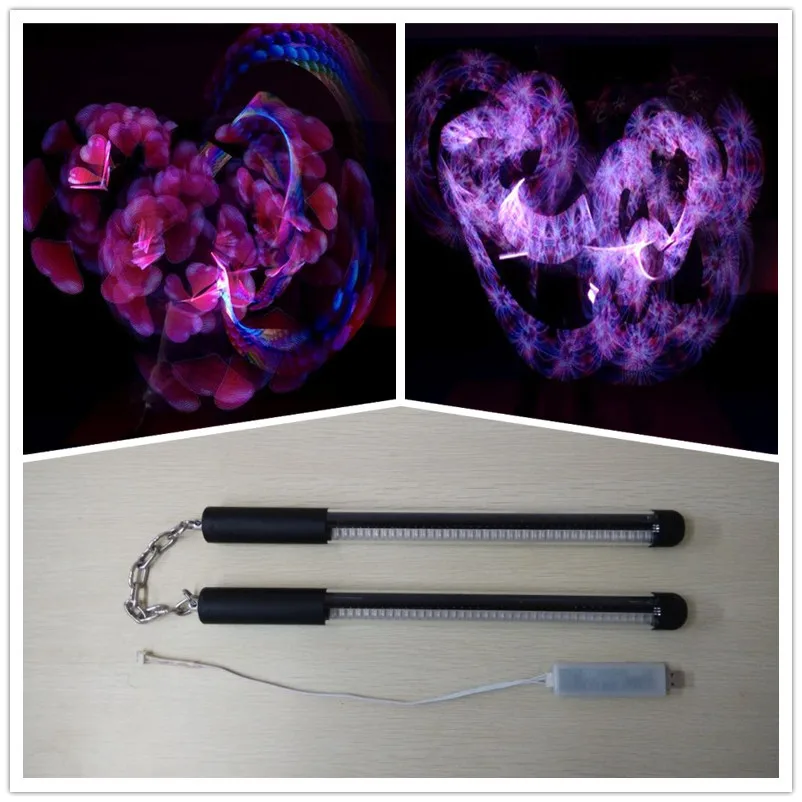 

2*40 Pixelspoi LED POI full-color LED Nunchakus, programmable performances stick led nunchakus for Festive & Party Supplies
