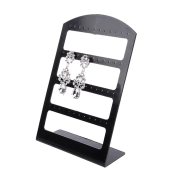 

JAVRICK 1PC 20cmx12.5cm Earrings Ear Studs Display Rack Stand Jewelry Organizer Holder Showcase 48 Holes Black Color