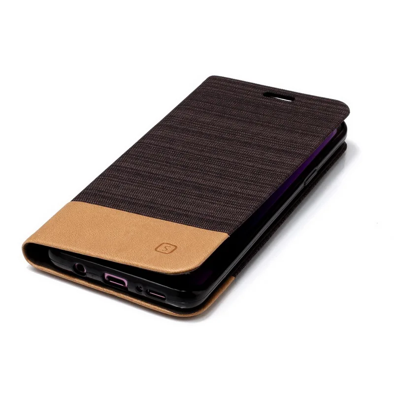 Тонкий тканевый кожаный чехол-книжка, мягкий чехол для samsung Galaxy S8 S9 Plus A8 Plus, чехол-подставка, держатель для карт, чехол