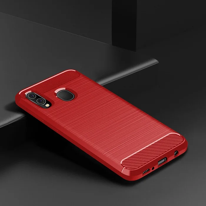 Чехол для samsung Galaxy A30 A10E A20E A70 A50 A40 A20 A10 чехол силиконовый мягкий ТПУ/углеродное волокно чехол для S10 плюс S10E крышка - Цвет: Красный