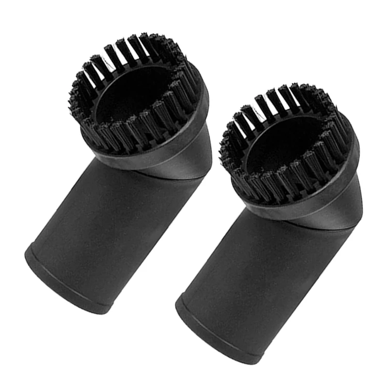 2pcs Black Vacuum Cleaner Attachment Round Dust Brush Bristle Brush