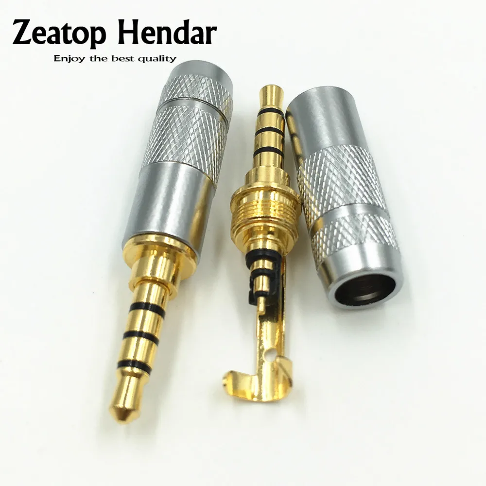 2Pcs High Quality 3.5mm 4 Pole Male Plug for DIY Repair Headphone Jack