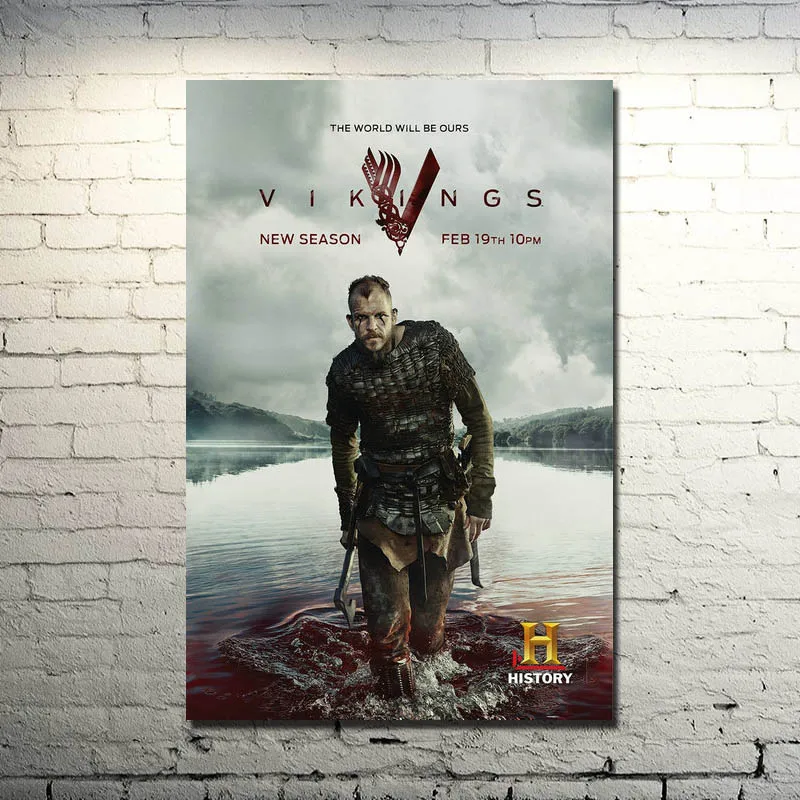 Художественный постер VIKINGS из шелковой ткани с принтом 13x20 дюймов фильмы серии 002