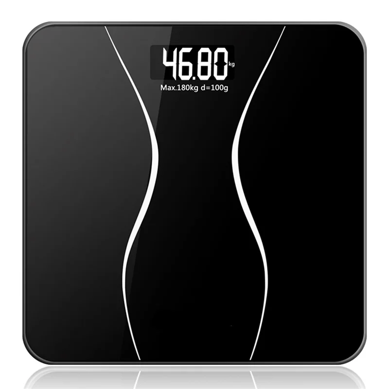 GASON(A2) Ванная комната напольные весы Smart бытовые электронные цифровые тела ожирения ЖК-дисплей HD Дисплей Отдел значение 180 кг = 400lb - Цвет: Black