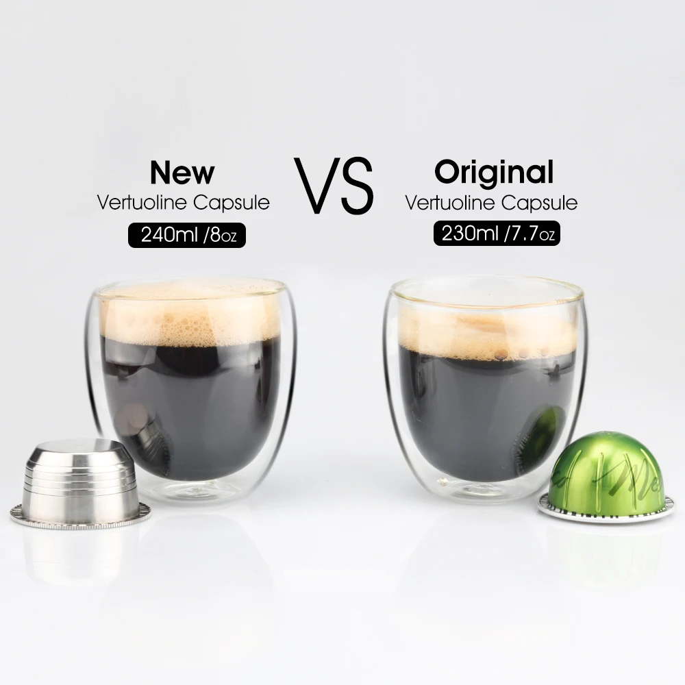 Refillable Coffee Capsule Pod Stainless Steel Coffee Filters For Nespresso Vertuoline GCA1& Delonghi ENV135 Machine