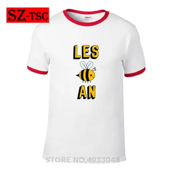 

LES BEE AN LESBIAN Gay LGBT Harajuku Streetwear O Neck Short Sleeve Funny Print Men T Shirt Summer Cotton Aesthetic Clothes