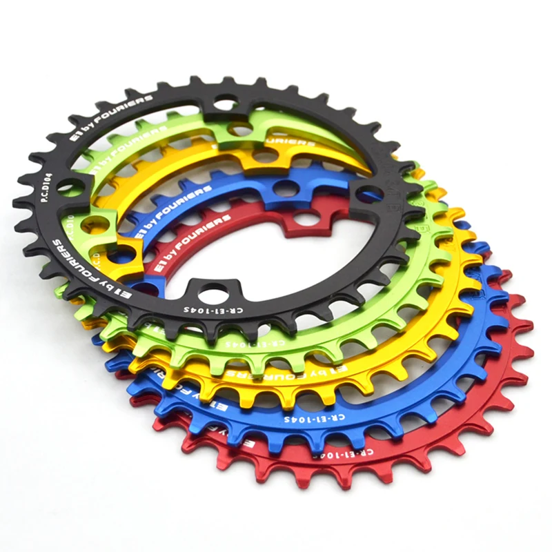 FOURIERS دراجة جبلية جولة شكل ضيق واسعة 30 T 32 T 34 T 104BCD الدراجة ChainWheel دائرة Crankset واحد لوحة دراجة أجزاء