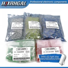 1000 шт. 3 мм светодиодный светильник белого, синего, желтого, зеленого, красного, оранжевого цвета c светильник-диоды новые и оригинальные hjxrhgal