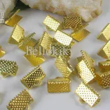 900 шт. золото Цвет покрытием кожа ленты Конец Шапки 6x7 мм m2749