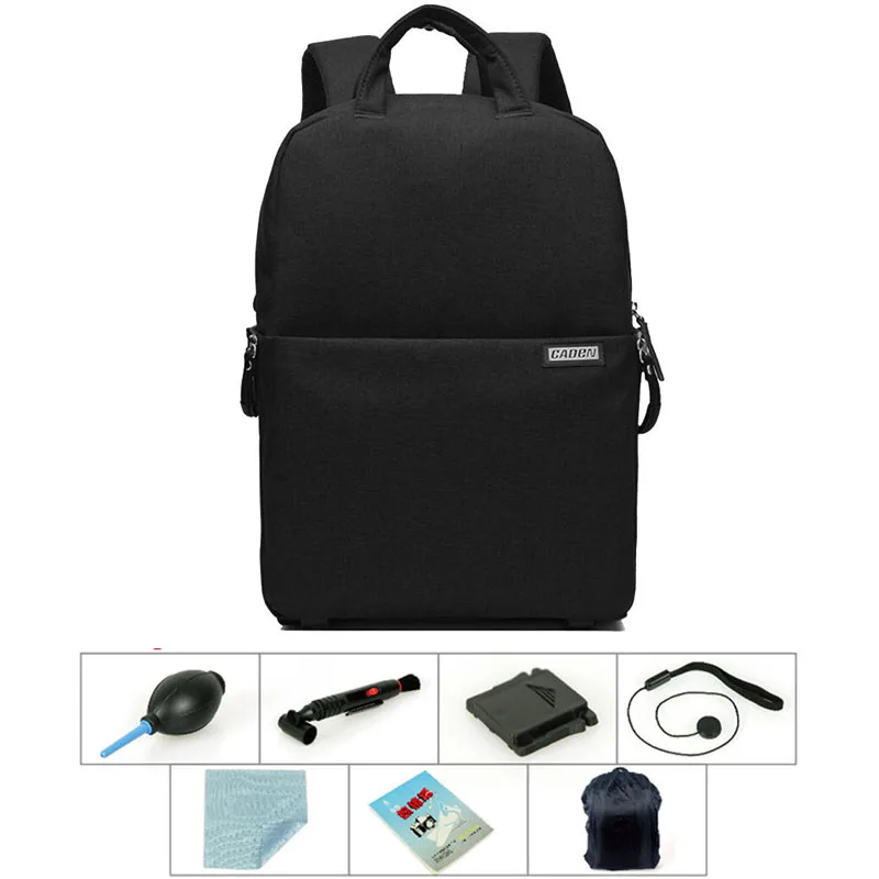 CADeN камера сумка цифровая камера сумка для видео водонепроницаемый ноутбук 1" Школьная Повседневная Фото сумка для Canon Nikon sony камера рюкзак - Цвет: black