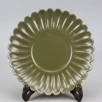 

China antique Porcelain QING QIANLONG Tea powder glaze Flower lace plate dish
