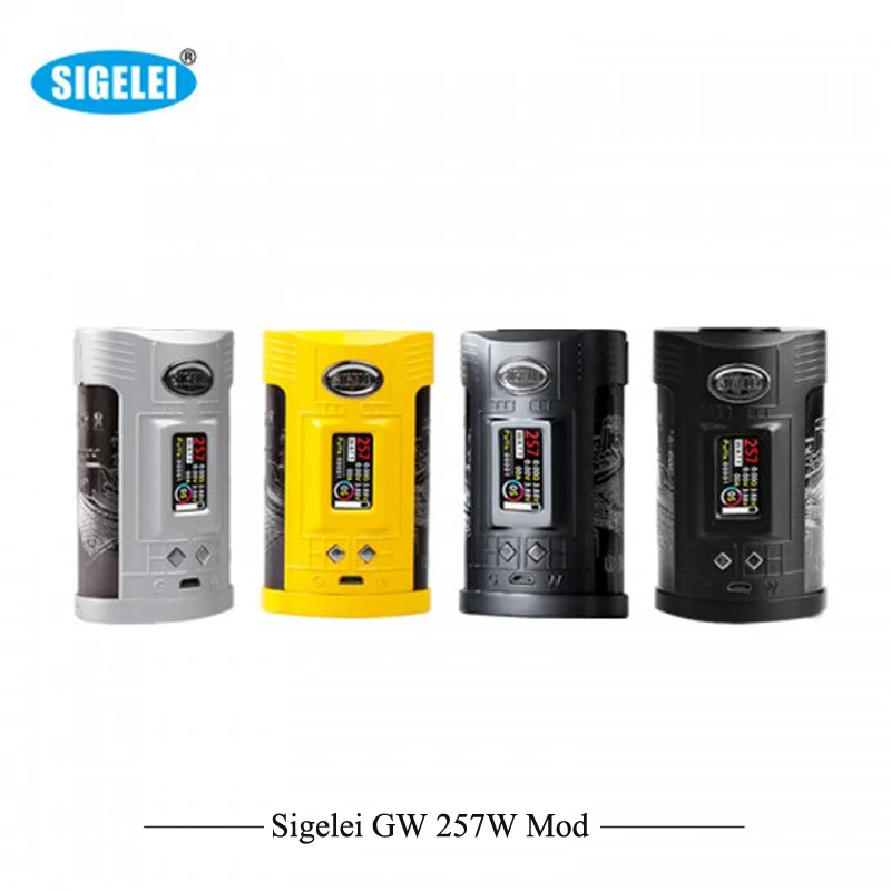 

Original 257W Sigelei GW 20700 TC MOD 1.0-inch TFT Color Screen 257W Huge Output Power No Battery E-cig Sigelei Mod Vaporizer