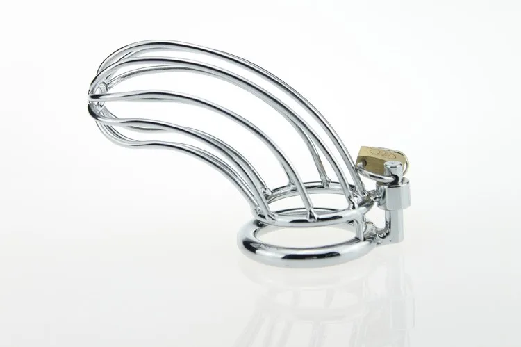 Adult Gift Stainless Steel Male Cock Cage Chastity Metal Sex Toys For Men 3 kinds of different Ring Size Choice 2