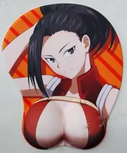 Anime meu boku nenhum herói academia yaoyorozu momo mousepad 3d peito silicone pulso resto halloween cosplay mouse almofada presente de natal