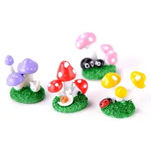 Miniature Cute Animal Mushroom Ornament Fairy Garden Plant House Home Microlandschaft Decoration Gift ark light diy decoration miniature glass pot led table lamp fairy terrarium potting garden decor miniature microlandschaft