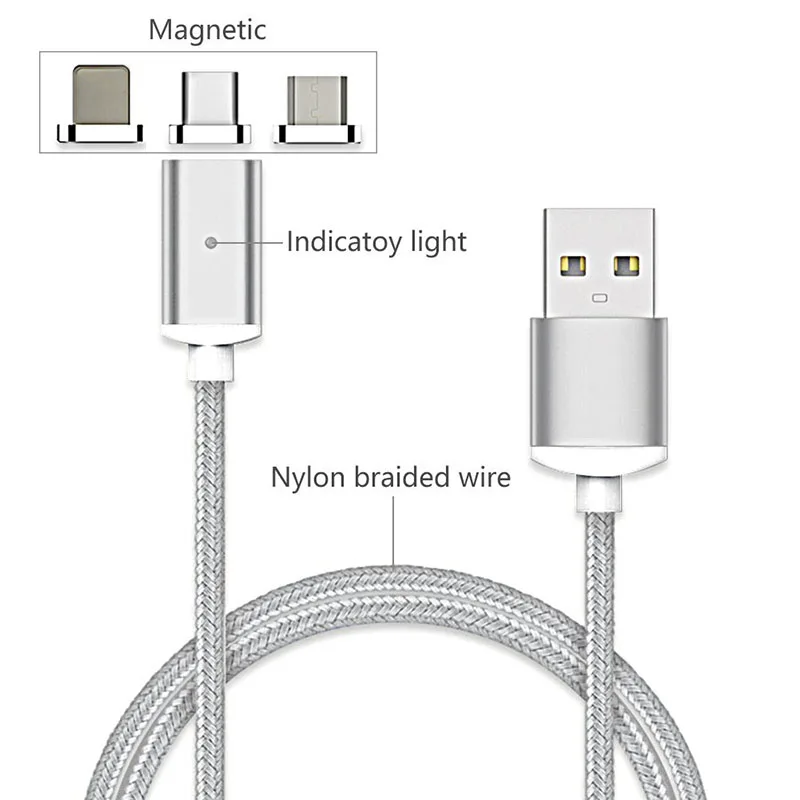 Нейлоновый Плетеный usb type C/IOS/Micro Магнитный кабель type-C USB-C адаптер для быстрой зарядки Магнитный кабель для iPhone кабели для мобильных телефонов