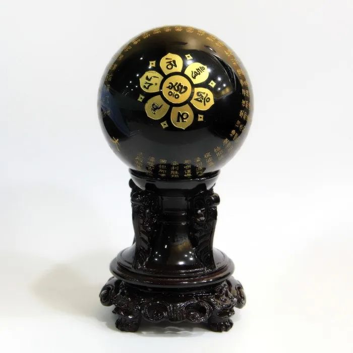 Natural obsidian mantra ball ornaments evil transit | Дом и сад