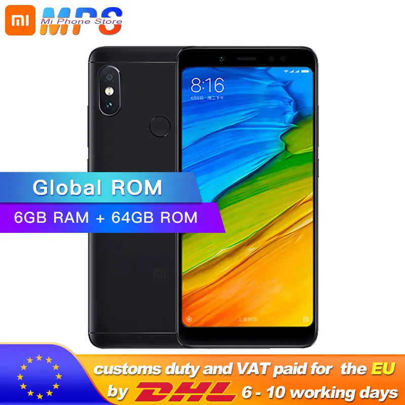 Xiaomi Redmi Note 5 6GB 64GB мобильный телефон Восьмиядерный Snapdragon S636 4000mAh Телефон 2160*1080