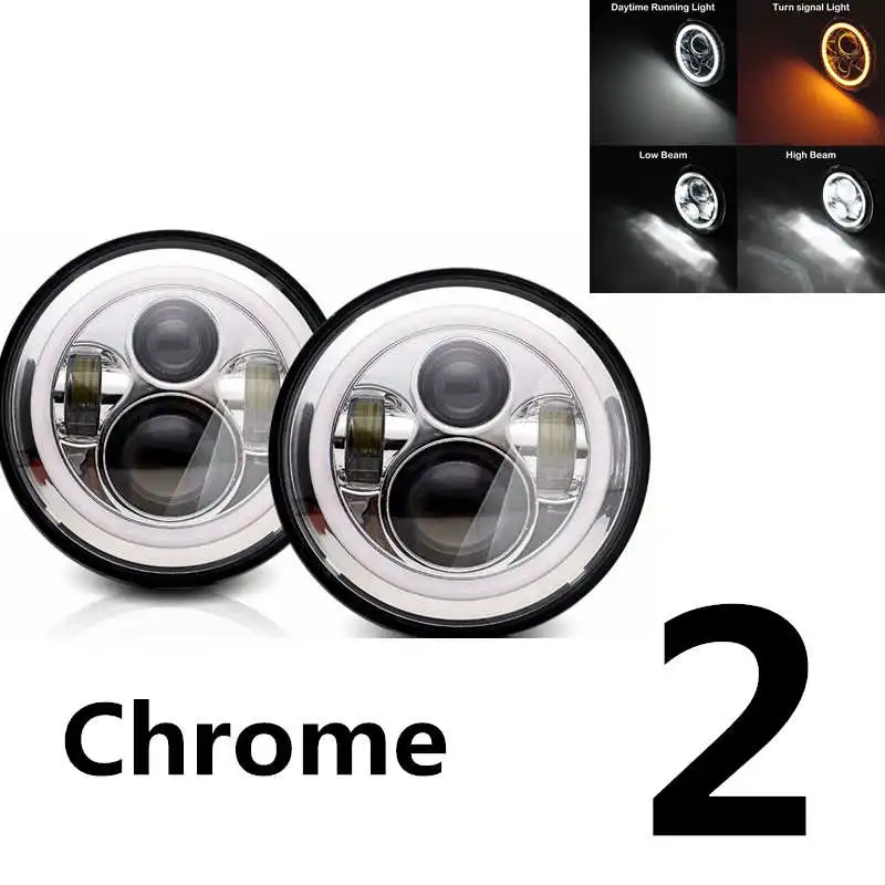 7 Inch Round Daymaker Projector H4 LED Headlight For Jeep Wrangler JK TJ LJ.For Lada 4x4 urban Niva 7 inch ledjpg_