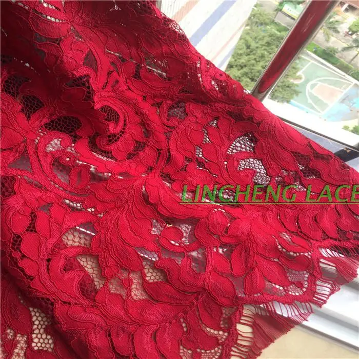 

Tecidos 2019 New National Export Blockbuster Three-dimensional Relief Type D Eyelash Lace Fabrics Home Five Dress Fabric Color