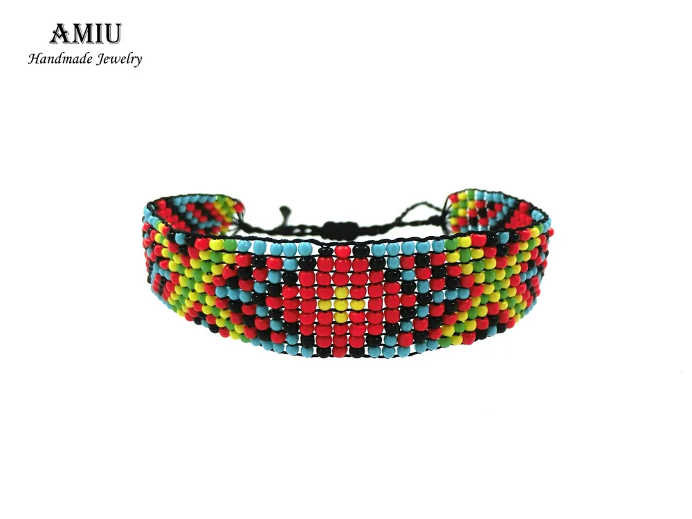 AMIU Handmade Friendship Bracelet Bohemia Style Hippy Bracelet Rope Popular String Seed Beads Bracelets For Women Men Christmas