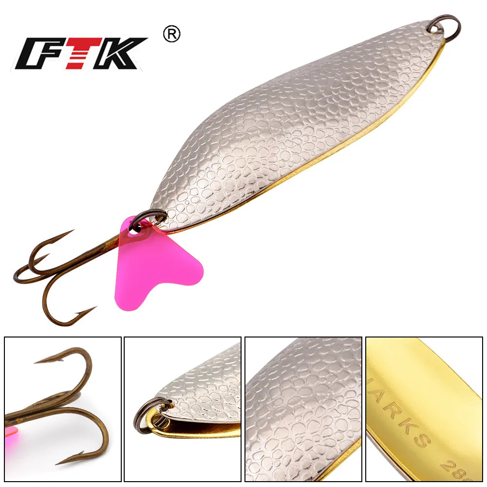 FTK 1PC Spoon Fishing Lure 8 Colors 30g/32g/40g With Treble Hook 35647-BN Bass CrankBait Spoon Crank Bait Pesca Tackle FTK 1PC Spoon Fishing Lure 8 Colors 30g/32g/40g With Treble Hook 35647-BN Bass CrankBait Spoon Crank Bait Pesca Tackle