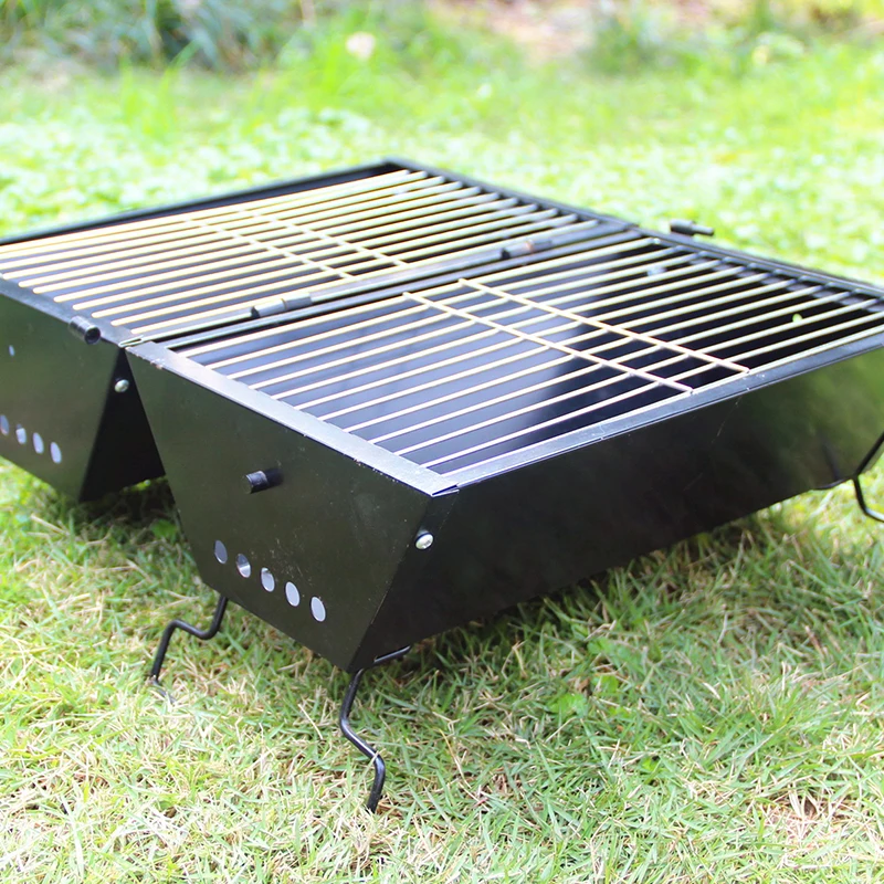 

Garden Outdoors Folding Barbecue Grill For Camping Black Portable Oven Cookware BBQ Tool Accessories Outdoor Campfire Meat Party
