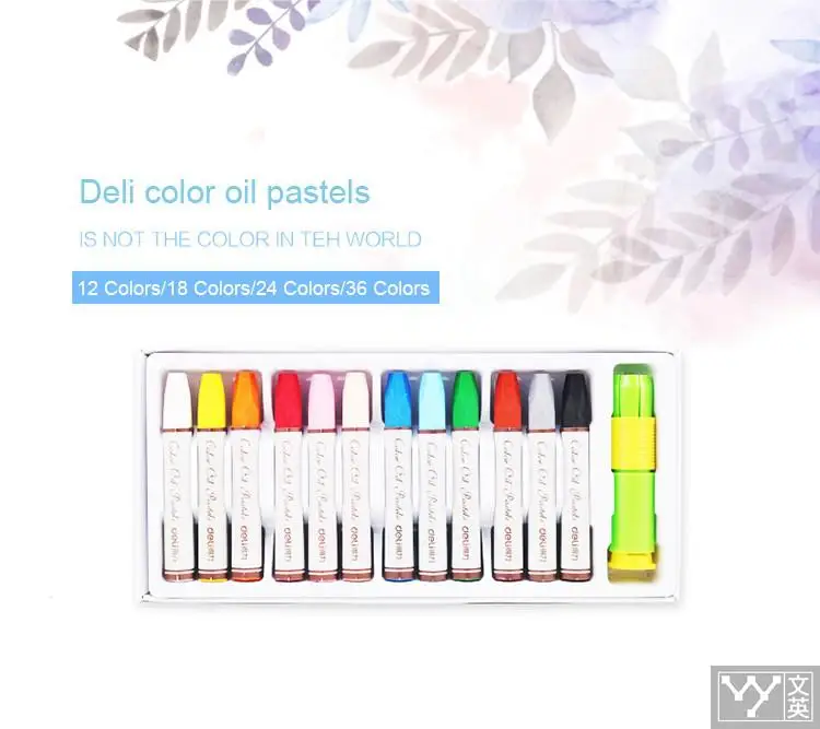 Caixa de Cor Pastéis de Óleo para Estudante da Escola de Papelaria Cores Desenho Pastel Caneta Suprimentos Deli 72053 Kawaii Bonito 36 - 2 Pastéis De Óleo para Estudante Da Escola