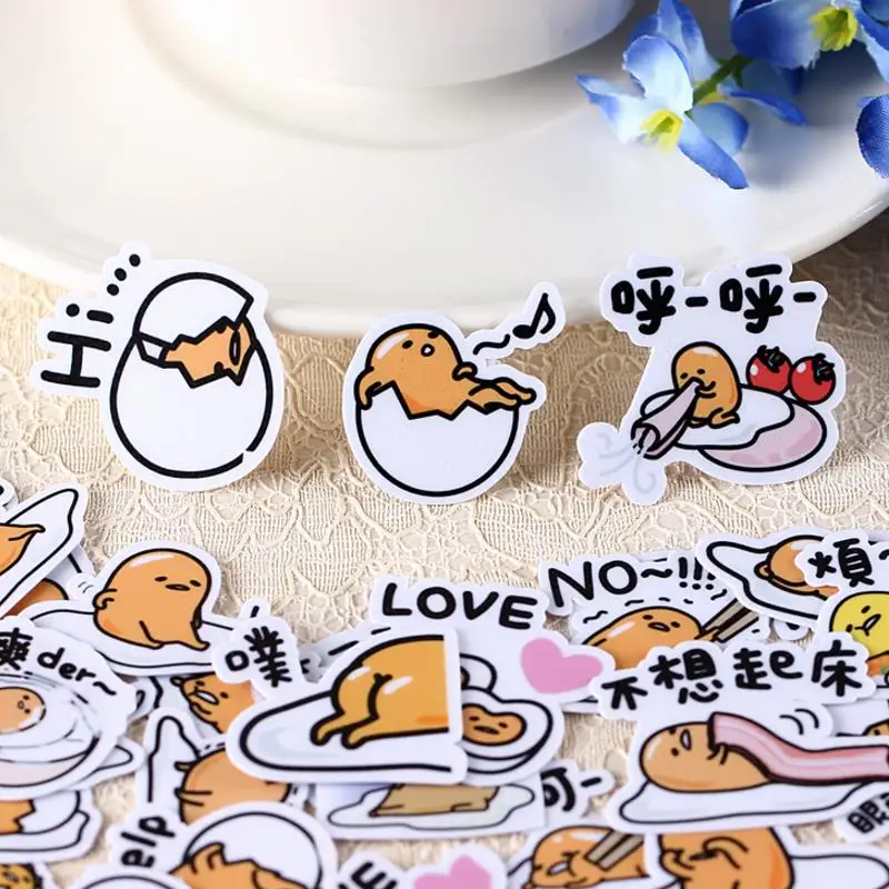 

40pcs/pack Kawaii Japanese Anime Lazy Egg Gudetama Stickers Scrapbooking Stick Label Diary Album Stickers Classic Toy gift