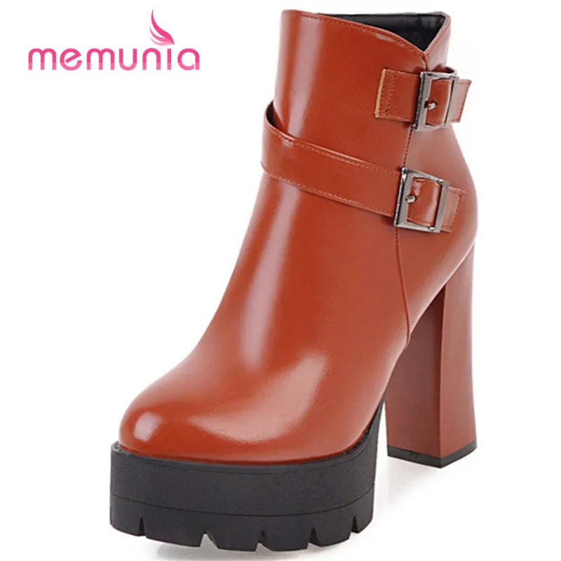 

MEMUNIA big size 34-43 fashion buckle women boots autumn winter extreme high heels boots 2020 new ankle boots for women