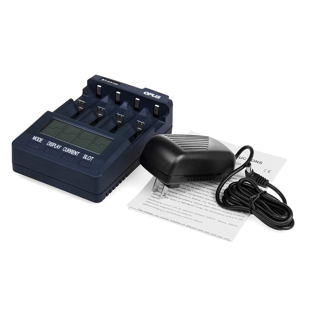 Opus BT C3100 V2.2 Smart Universal Battery Charger 10860 Charger With 4 LCD Slots For 10440 14500 16340 18650 Battery EU Plug Opus BT C3100 V2.2 Smart Universal Battery Charger 10860 Charger With 4 LCD Slots For 10440 14500 16340 18650 Battery EU Plug