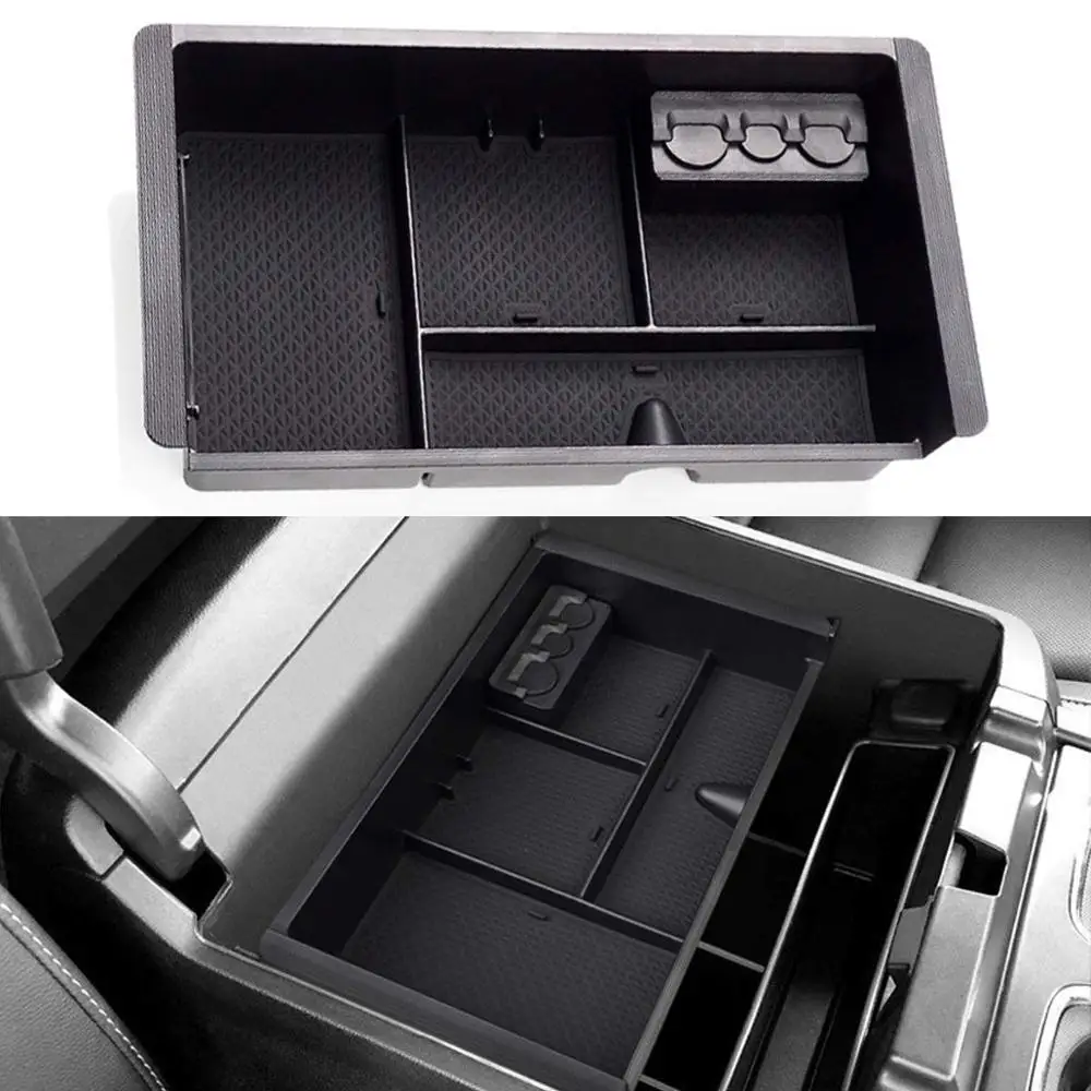 

Center Console Organizer Storage Box Armrest Insert Tray for GMC Sierra Yukon/Chevrolet Tahoe Silverado Suburban 2015-2018