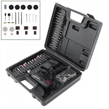 По выгодной цене 60 шт./компл. 110/220 V Мини Перезаряжаемые DC12V электрическая шлифовальная машина с различными шлифовальной и Стальная проволока щетка для полировки