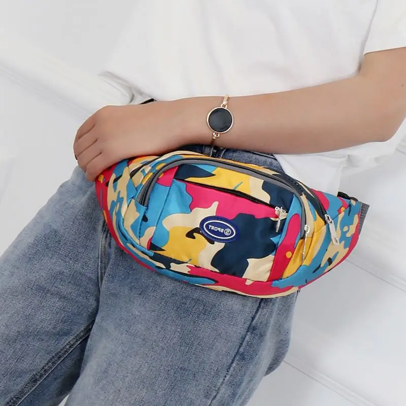 UKQLING Colorful Camouflage Bag Women Waist Bag Fanny Pack Over