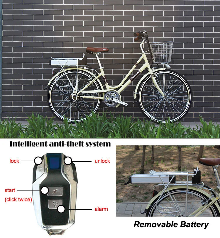 Flash Deal Speed 250 W / 15ah 10.4 36 V Lithium Battery Electric Bicycle Electric Bicycle And Bicycle Retro Intelligent Anti-theft System 7