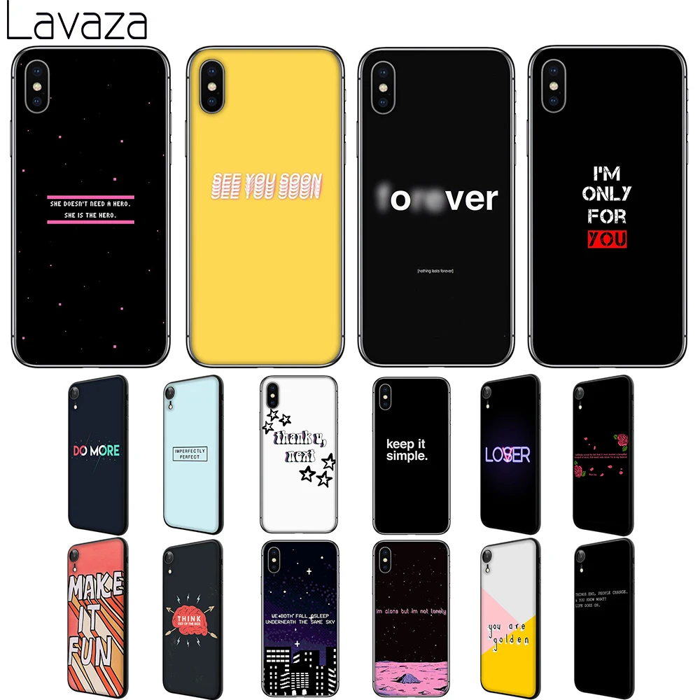 

Lavaza Simple Text Soft Silicone Case Cover for Apple iPhone 6 6S 7 8 Plus 5 5S SE X XS 11 Pro MAX XR