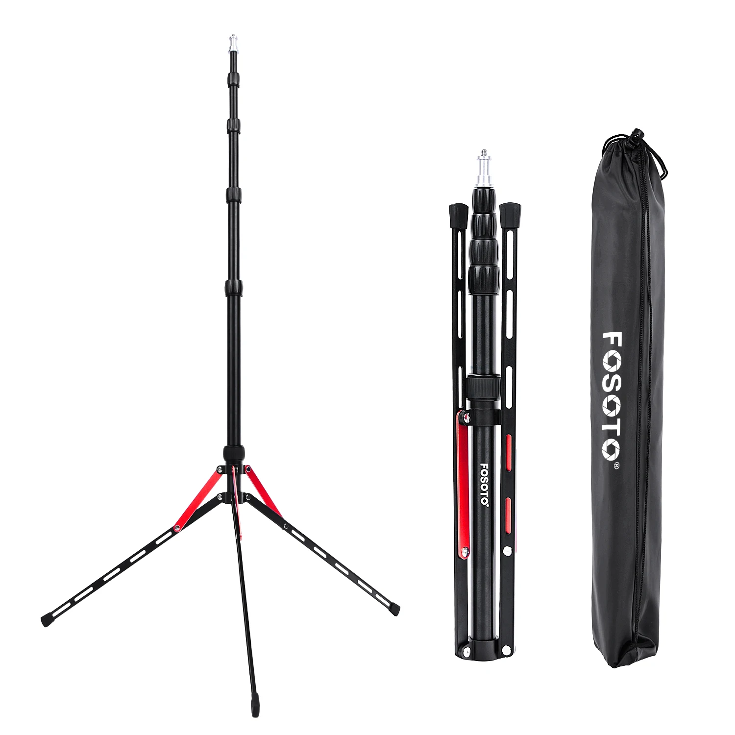 

Fusitu FT-190B Red Aluminum Alloy Tripod Portable Photography Light Stand for Photo Studio Relfectors Softboxes Lights Umbrellas