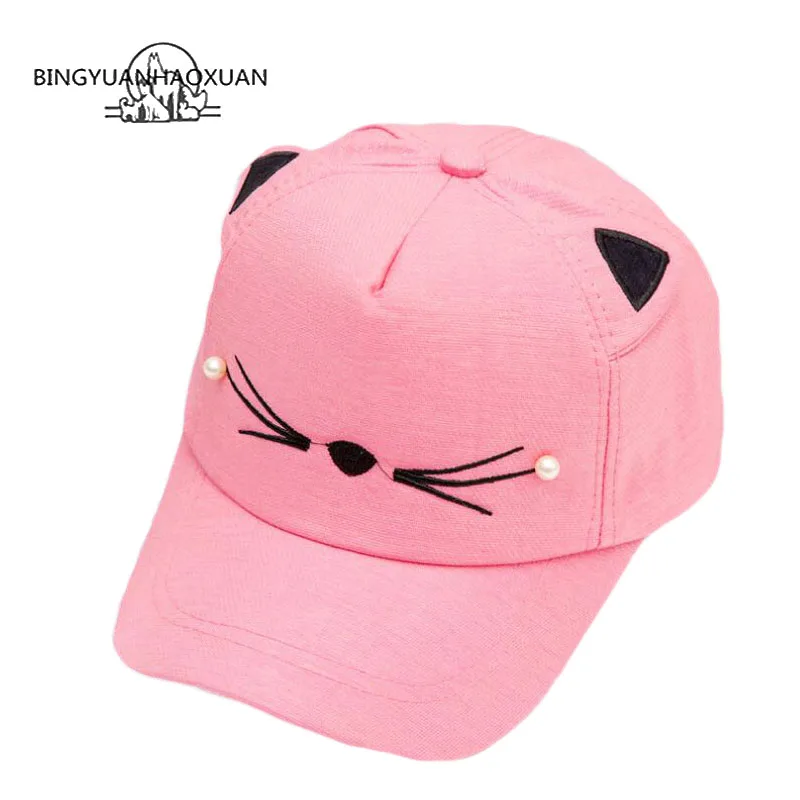 

BINGYUANHAOXUAN 2018 New Fashion Summer Girl Cartoon Kids Adjustable Baseball Cap Hip Hop Hats Solar Protection Hat 2-7 Years