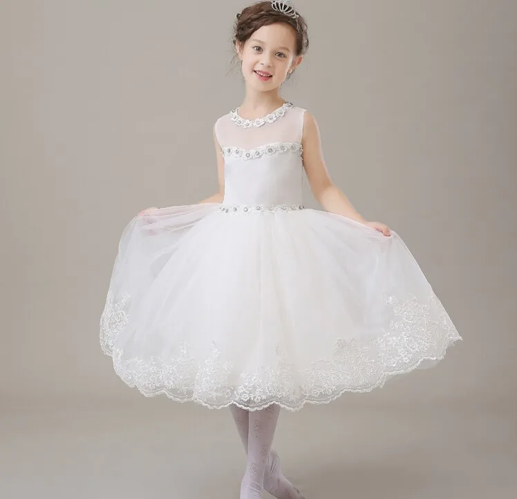 2016 christmas white lace flower girl dresses sequin 2t girl christmas dress