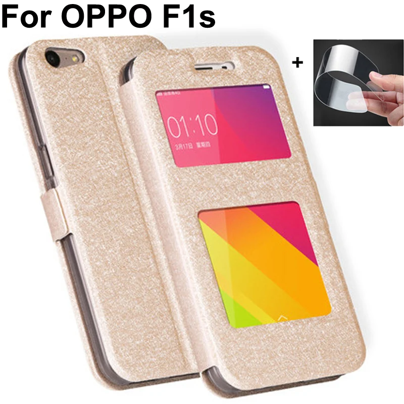 Чехол-книжка с открытым окошком для OPPO F1s чехол 5 дюйма задняя крышка телефона F1 s A