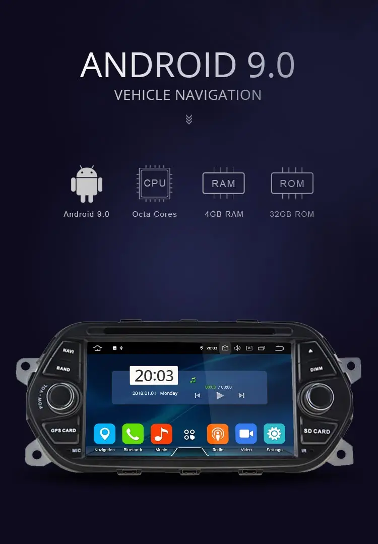 Excellent JDASTON Android 9.0 Car DVD Player For Fiat Tipo Egea 2015 2016 2017 Multimedia GPS Navigation 1 Din Car Radio Stereo 4G+32G CD 1
