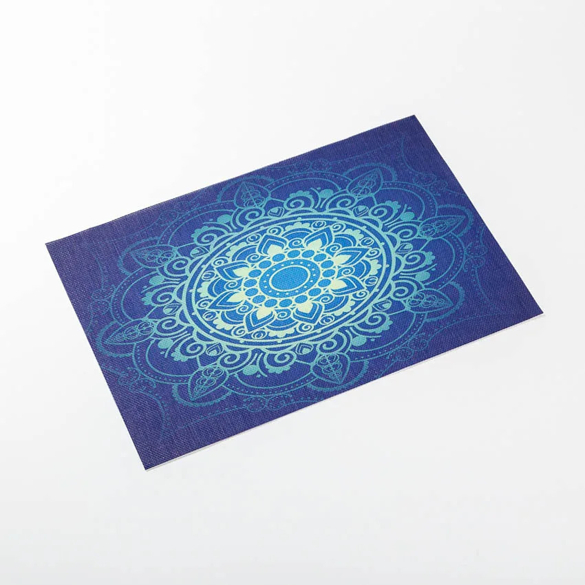  Fame Style Mandala Painting Placemats Non-slip Adiabatic Modern PVC Anti-stain Table Mats Coffee Ta