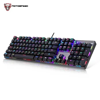 

MOTOSPEED CK104 Russian English Profession Gaming Wired Mechanical Keyboard 104 Keys Real RGB LED Backlit Anti-Ghosting for Game
