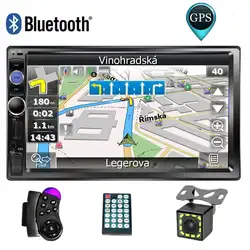 7 "сенсорный экран автомобильный мультимедийный плеер 2 Din автомобильное радио gps-навигация Авторадио Bluetooth USB AUX авто стерео автомобиль DVD MP5