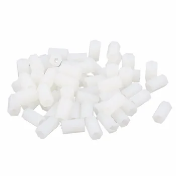 

UXCELL High Quantity 70Pcs M3 x 10mm Double Pass Nylon Insulated Hex Nut Hexagonal Threaded Spacer Support for PCB Boards