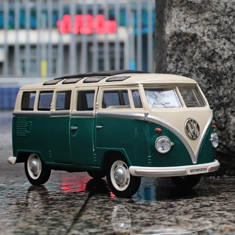 MZ 1:24 VW сплав модель автомобиля автобус Ретро стиль звук и светильник обратно в