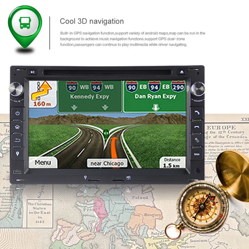 Excellent KSAOTU 7" DAB+ 4G Android 9.0 Car DVD Player SD GPS for VW Golf Passat Polo Bora Seat Peugeot 307 7